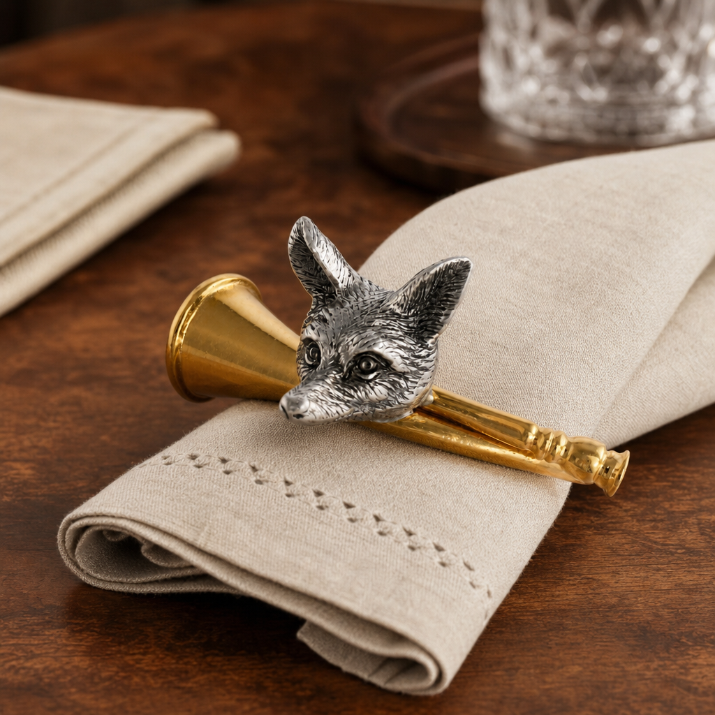 Golden Hunt Horn Napkin Ring 3