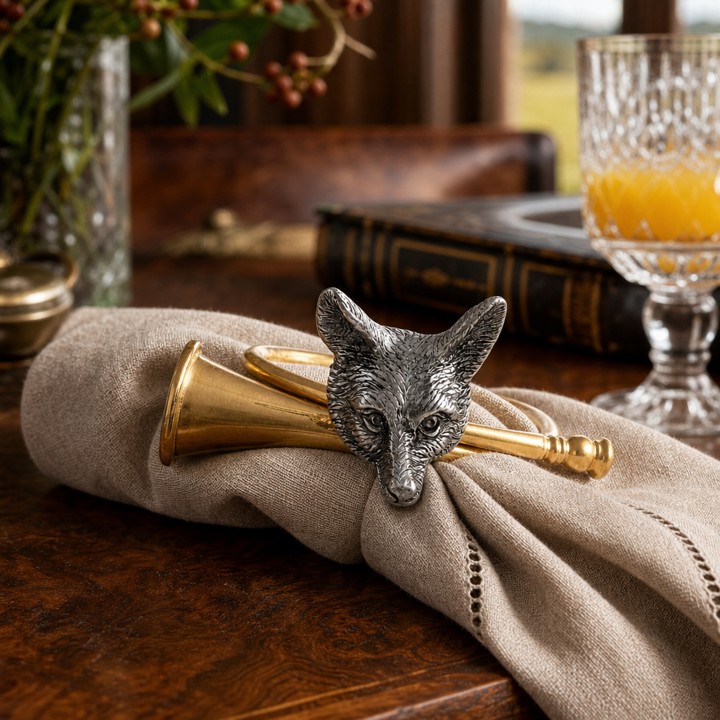 Golden Hunt Horn Napkin Ring 8