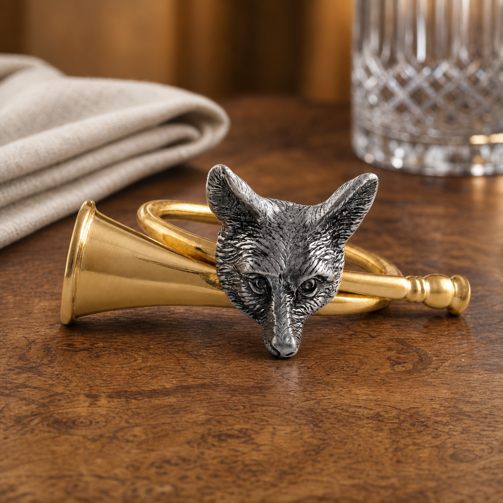 Golden Hunt Horn Napkin Ring 4