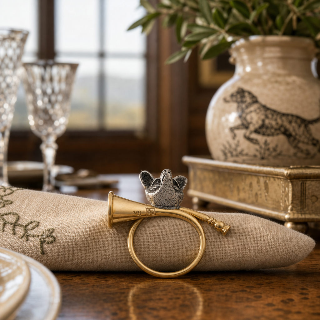 Golden Hunt Horn Napkin Ring 9