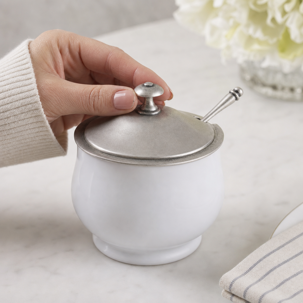 Classic Sugar Bowl and Spoon 10