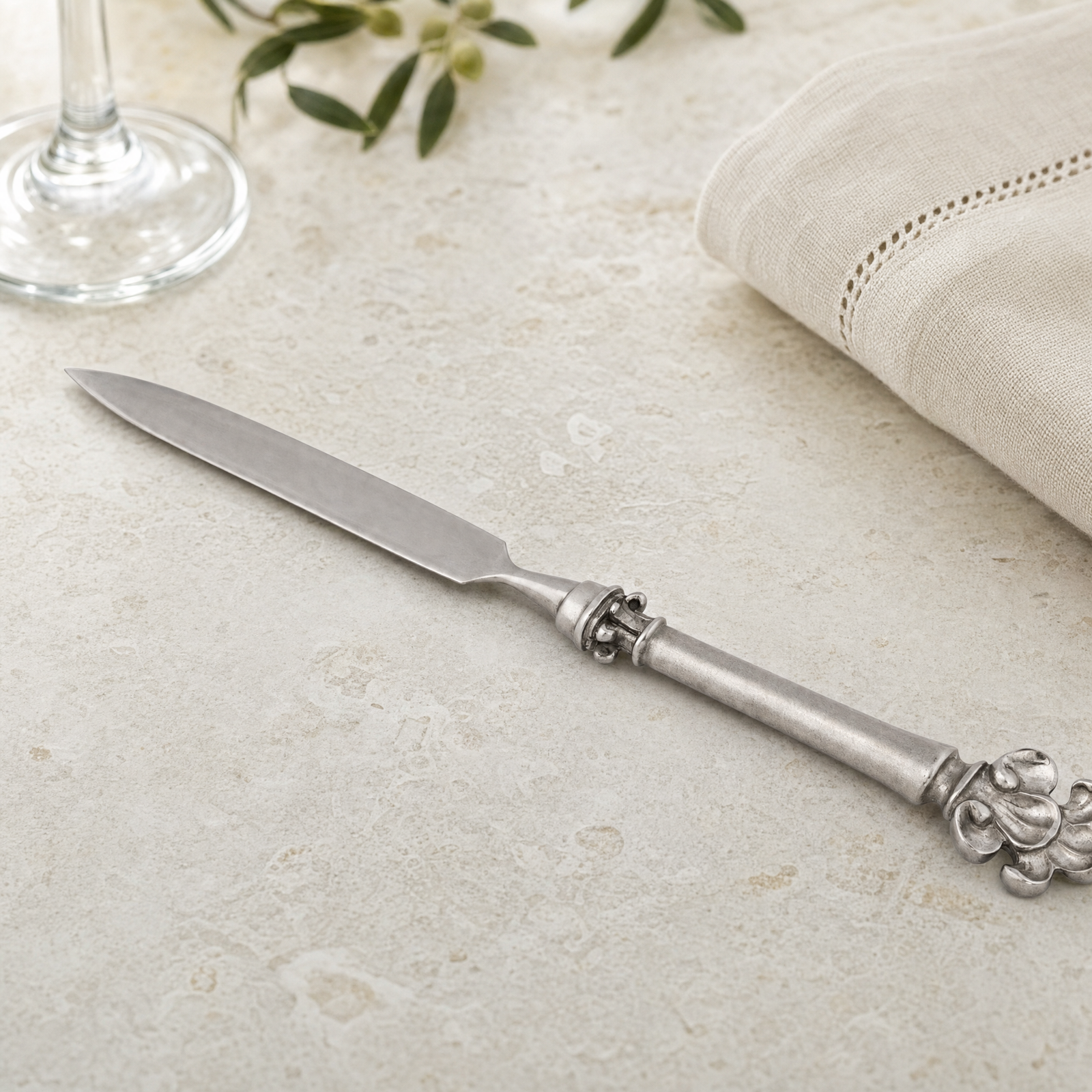 Pewter Provencal Pattern Letter Opener 5