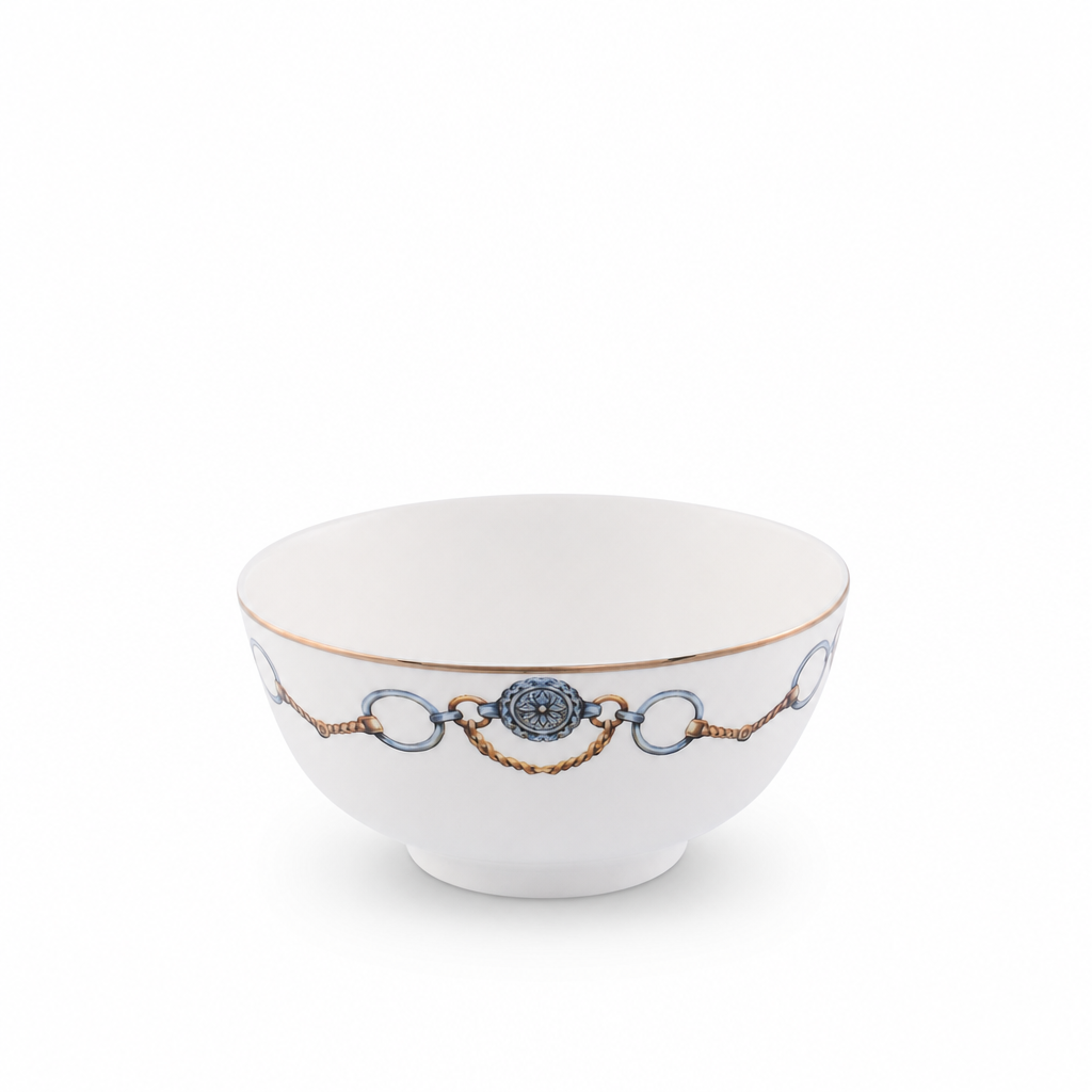 Amarillo Concho Pattern Bone China Round Cereal / Dip Bowl 1