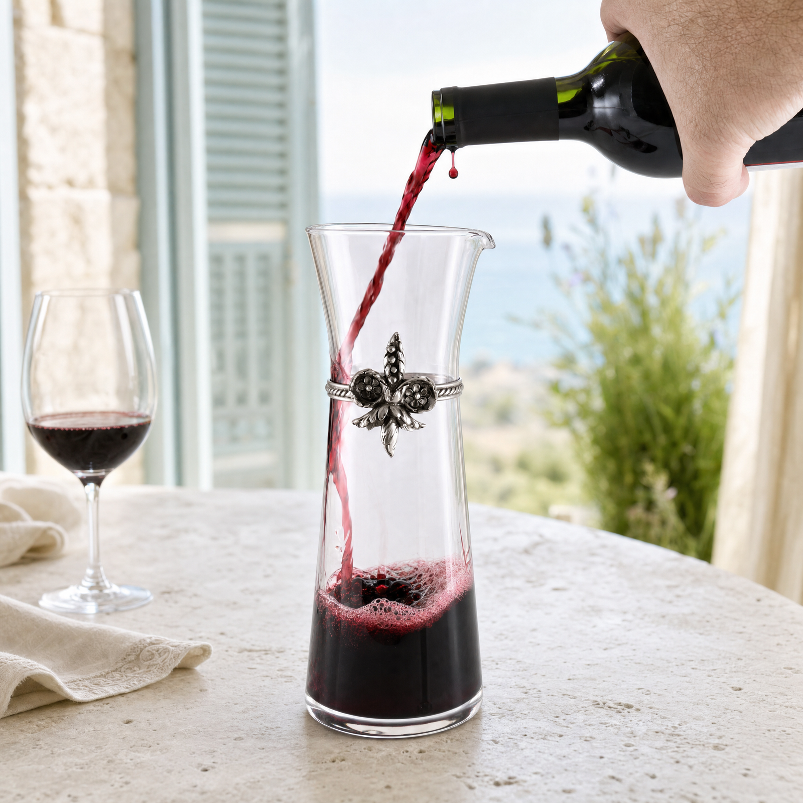 Fleur De Lis Wine Carafe 2