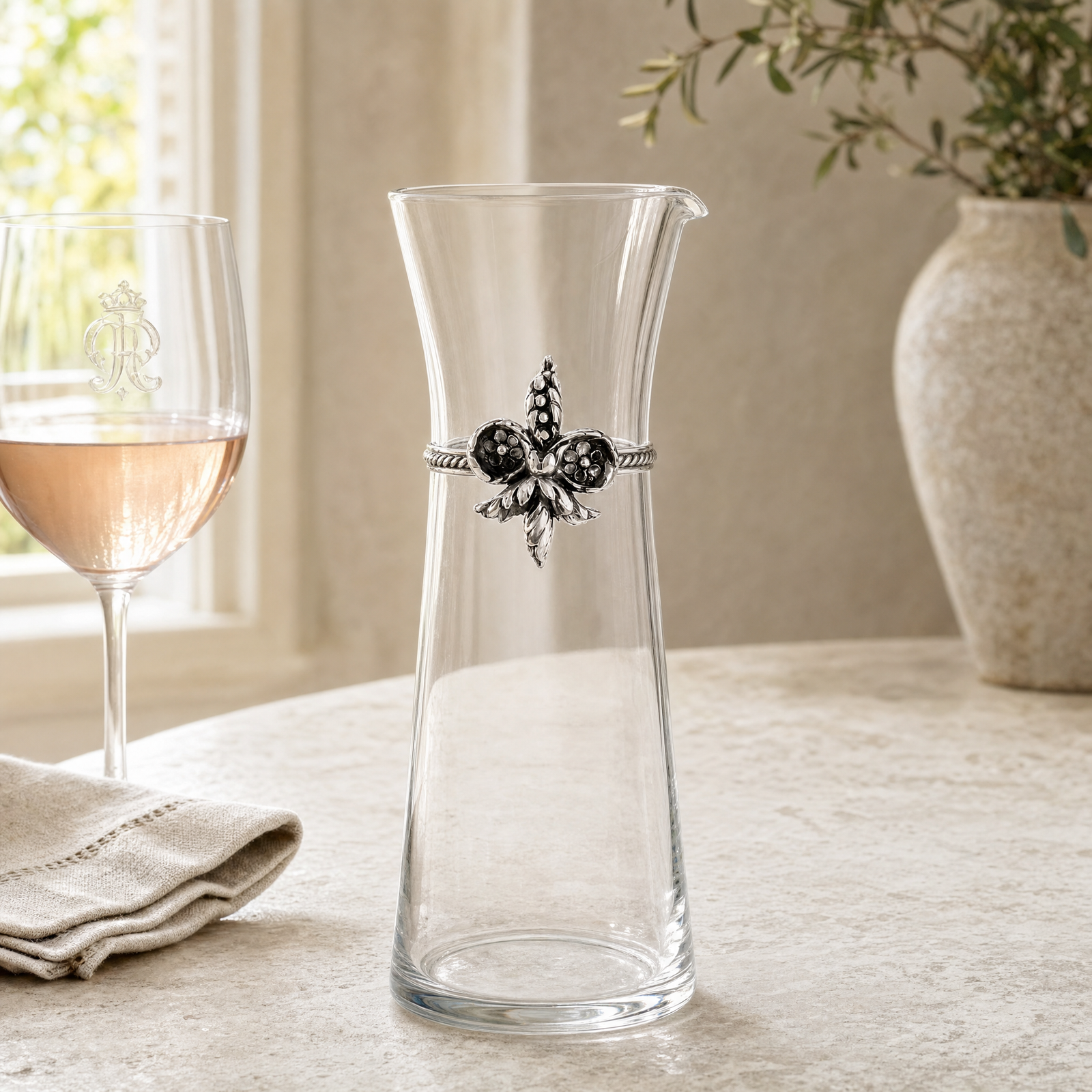 Fleur De Lis Wine Carafe 3