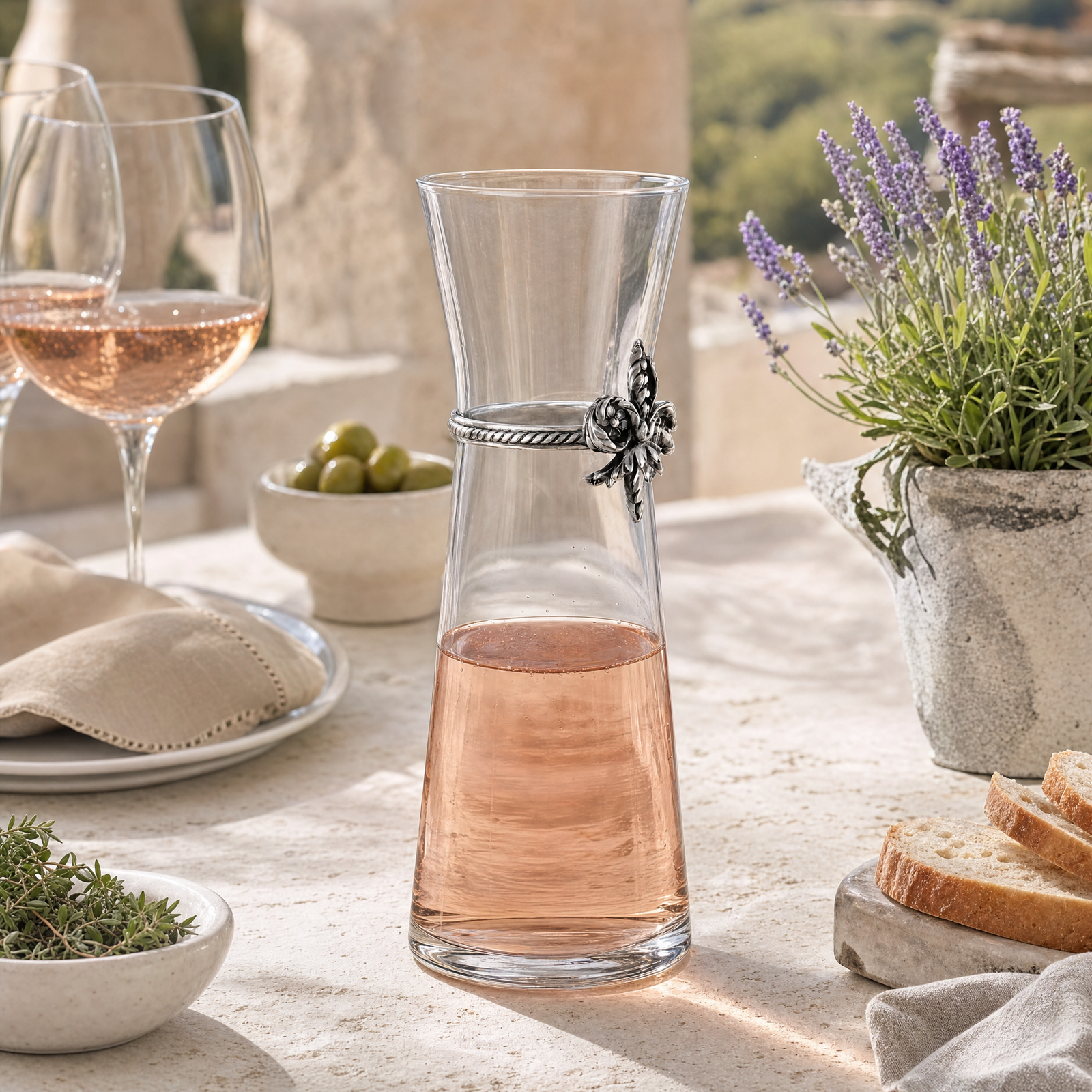 Fleur De Lis Wine Carafe 9