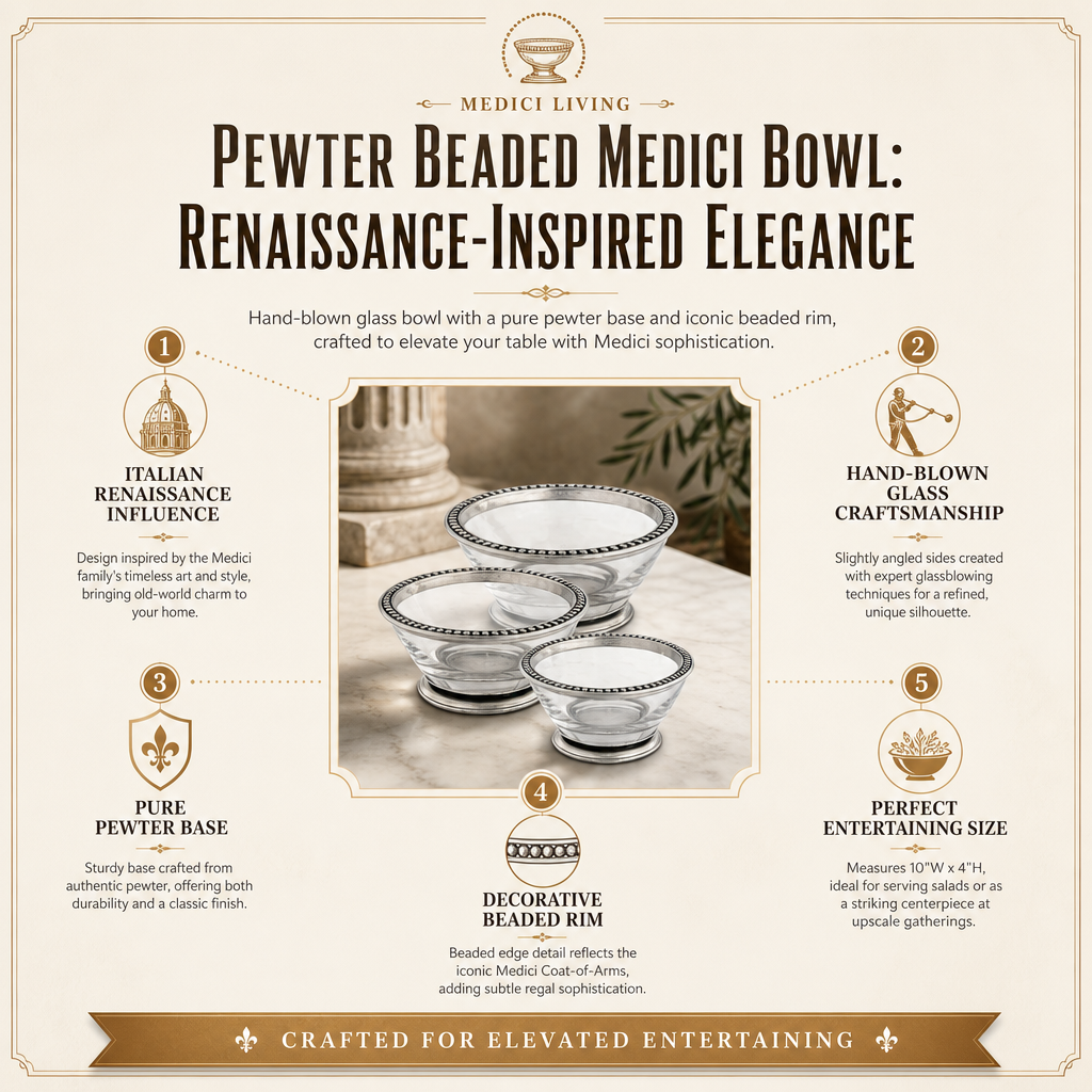 Pewter Beaded Medici Bowl 4