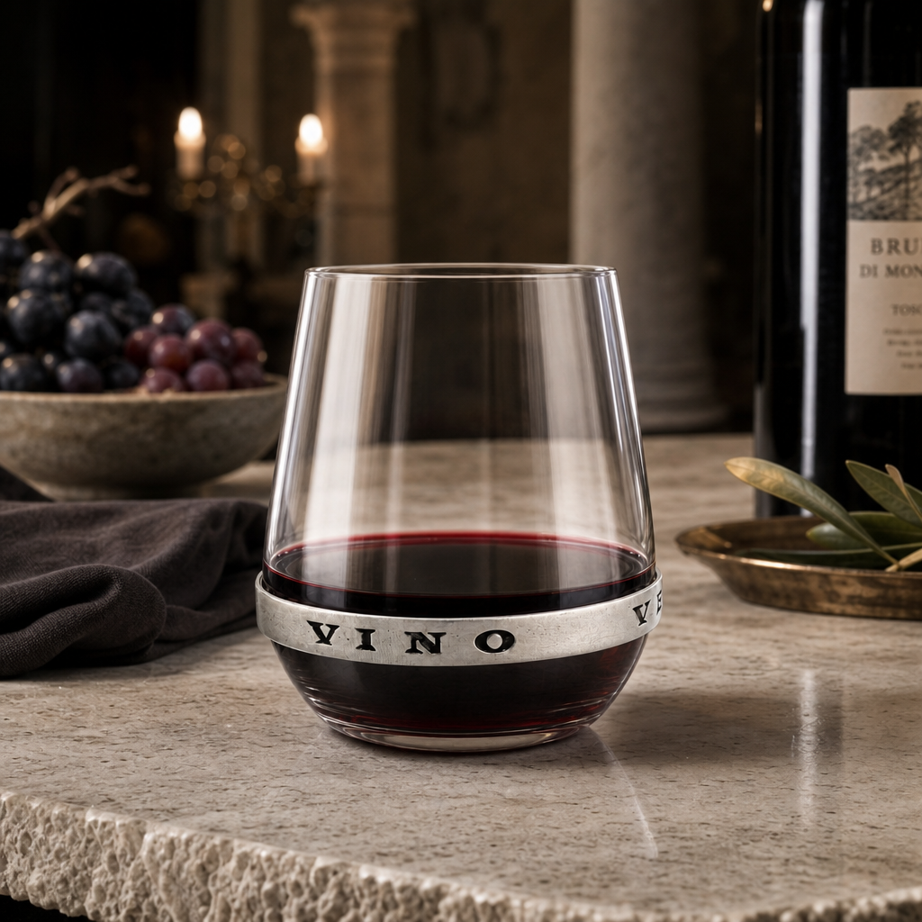 In Vino Veritas Stemless Red Wine Glass 7