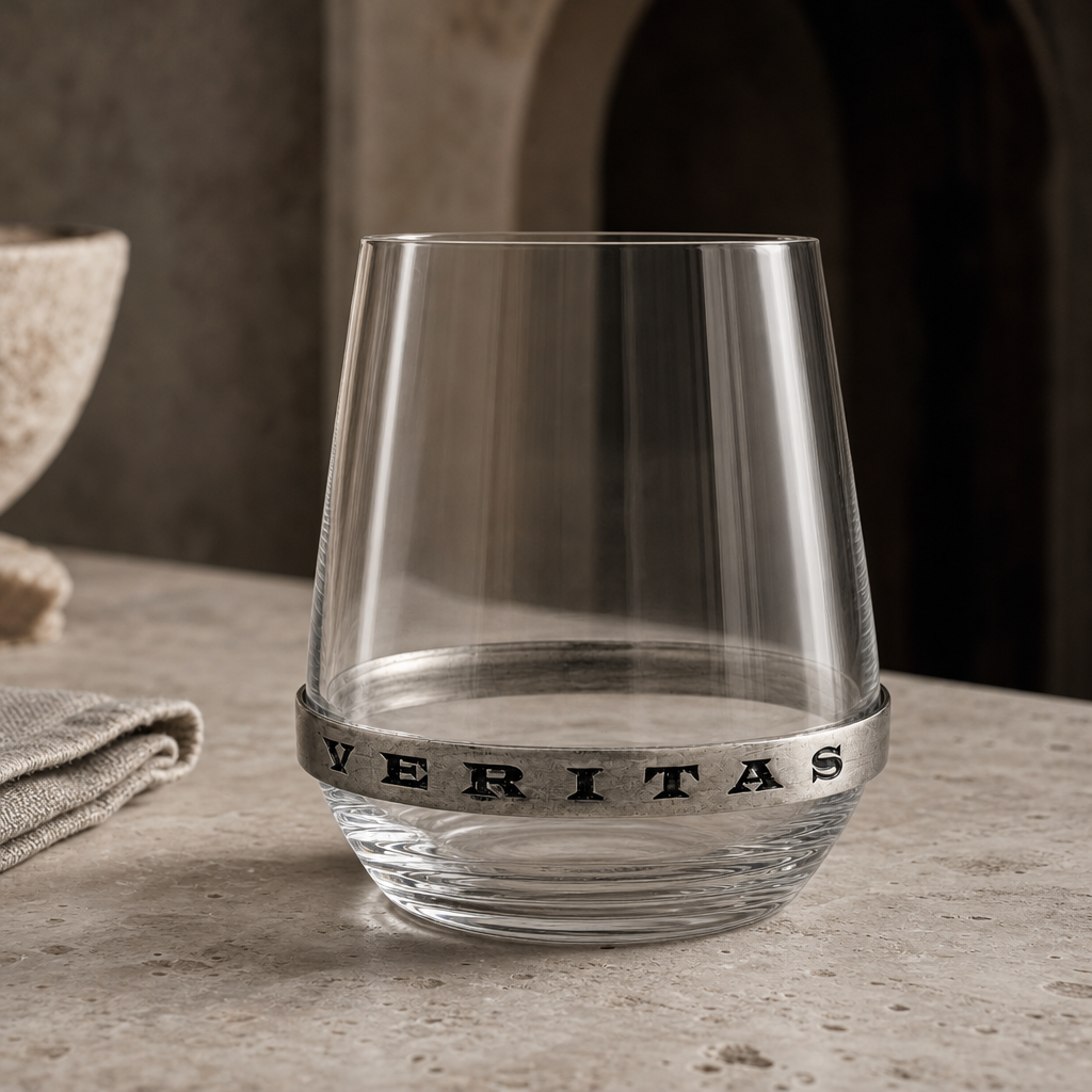 In Vino Veritas Stemless Red Wine Glass 4