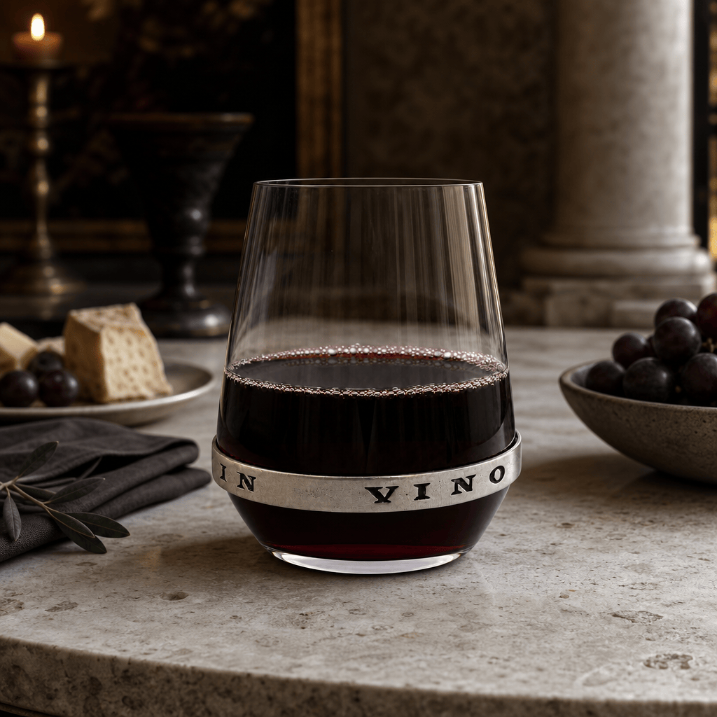 In Vino Veritas Stemless Red Wine Glass 9