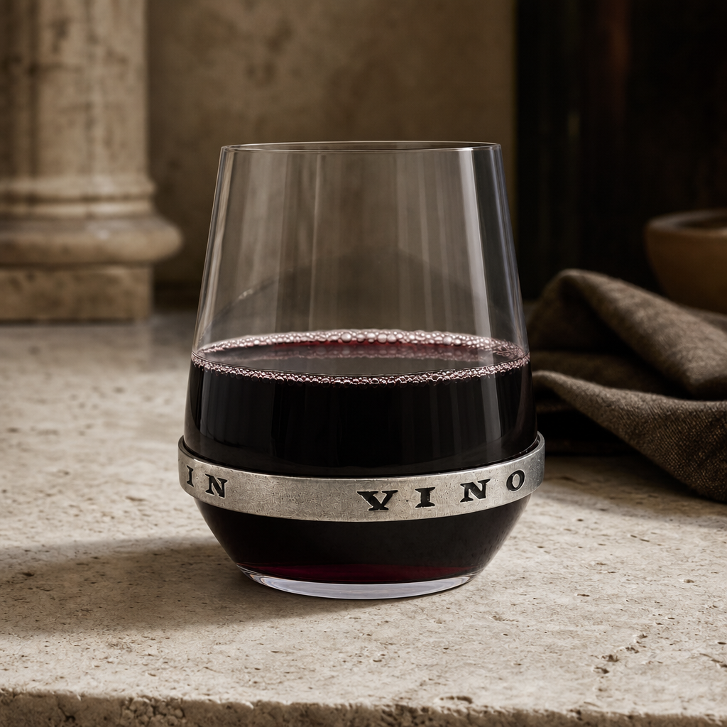 In Vino Veritas Stemless Red Wine Glass 5
