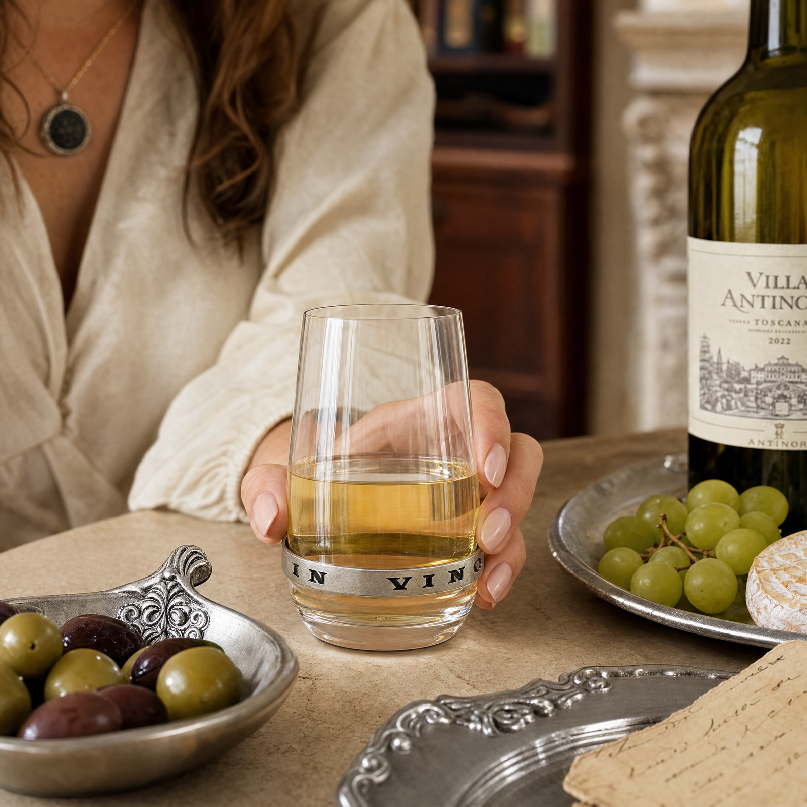 In Vino Veritas Stemless White Wine Glass 6