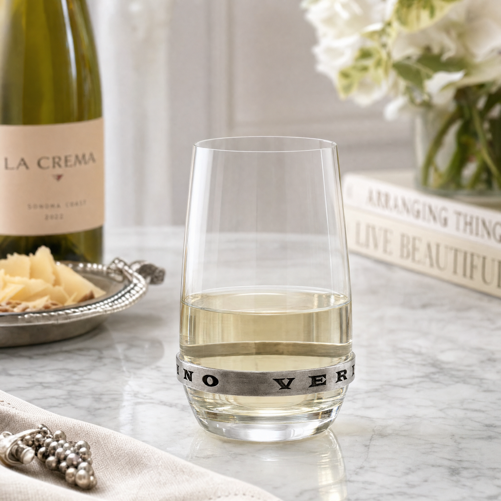 In Vino Veritas Stemless White Wine Glass 3