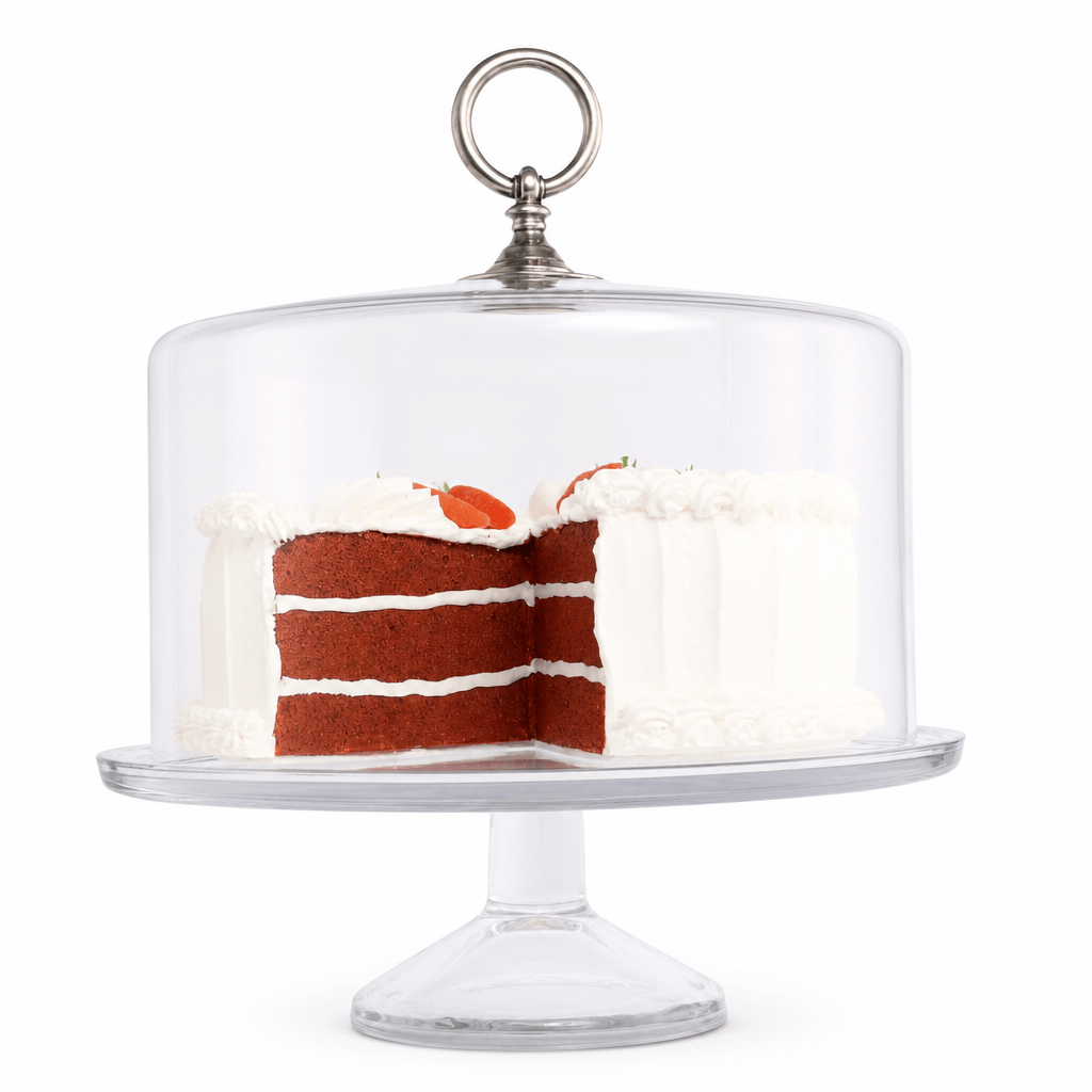 Classic Pewter Ring Glass Covered Cake / Dessert Stand 1