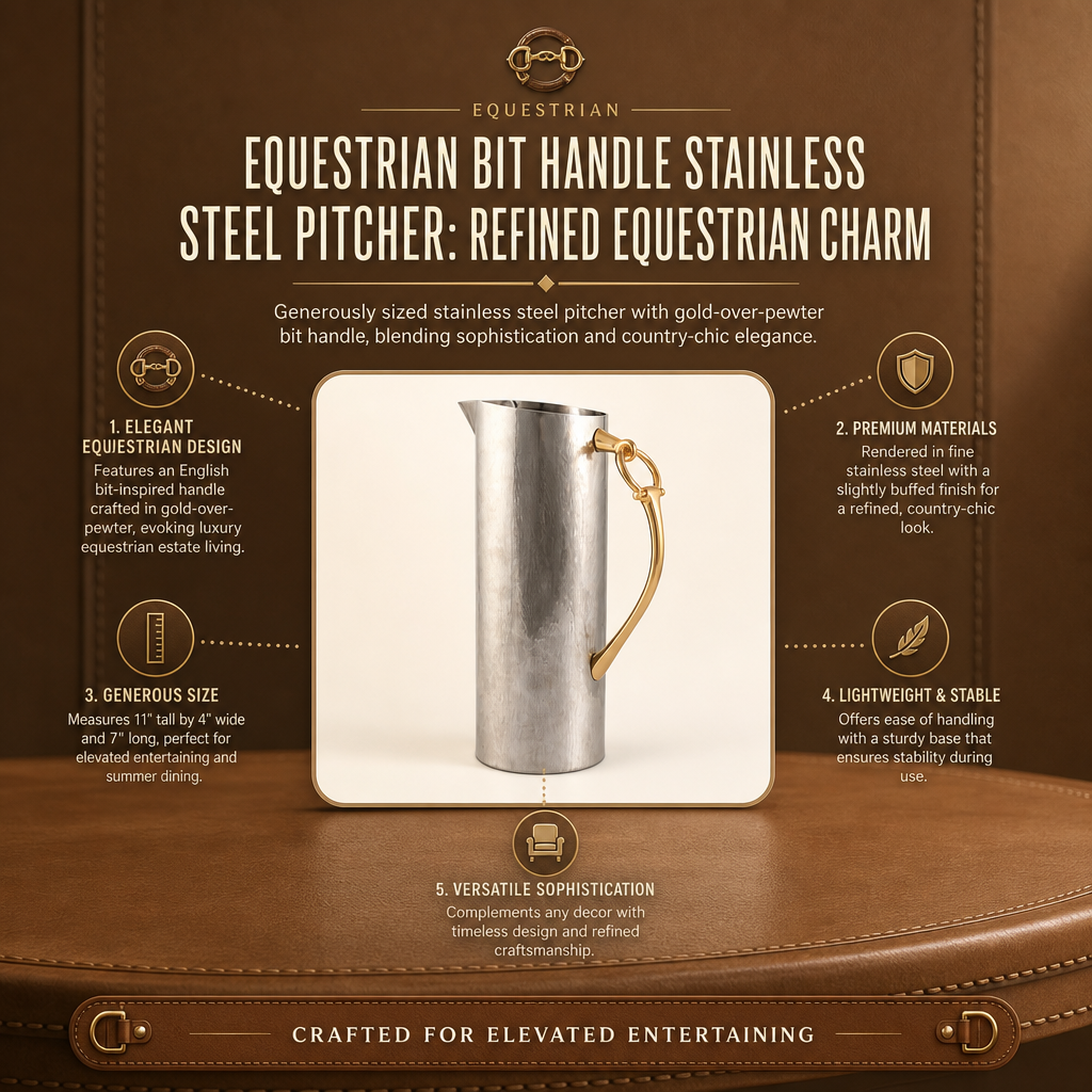 Equestrian Bit Handle Stainless Steel Pitcher 7
