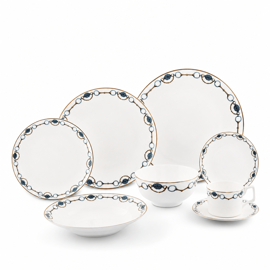 Bone China Amarillo Dinnerware 2 Person, 4 piece Set 1