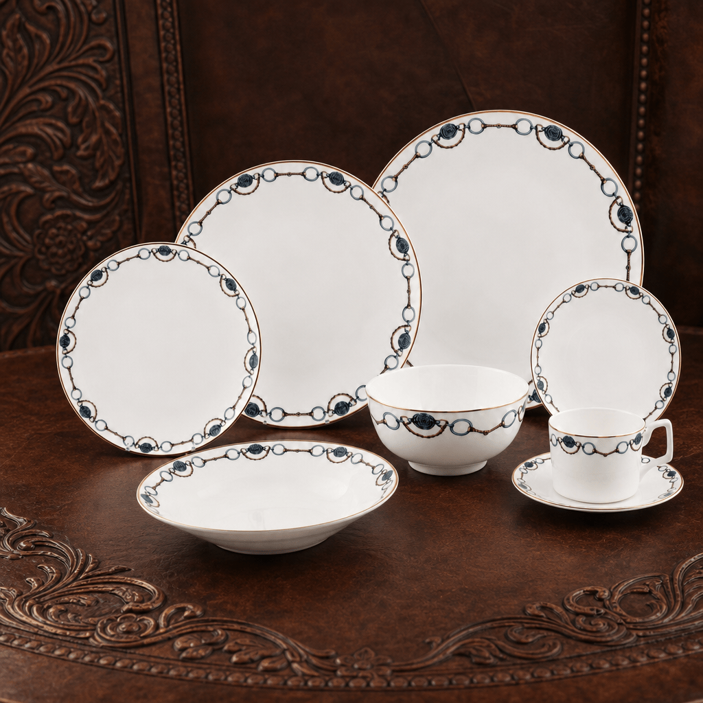 Bone China Amarillo Dinnerware 2 Person, 4 piece Set 2