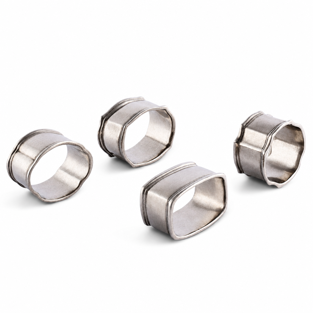 Pewter Classic Napkin Ring Set (4) 1