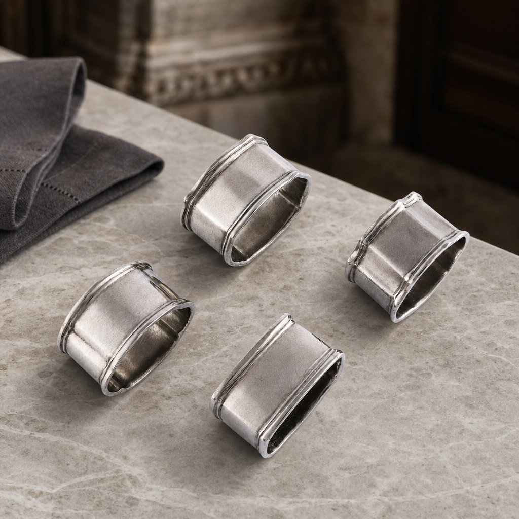Pewter Classic Napkin Ring Set (4) 5