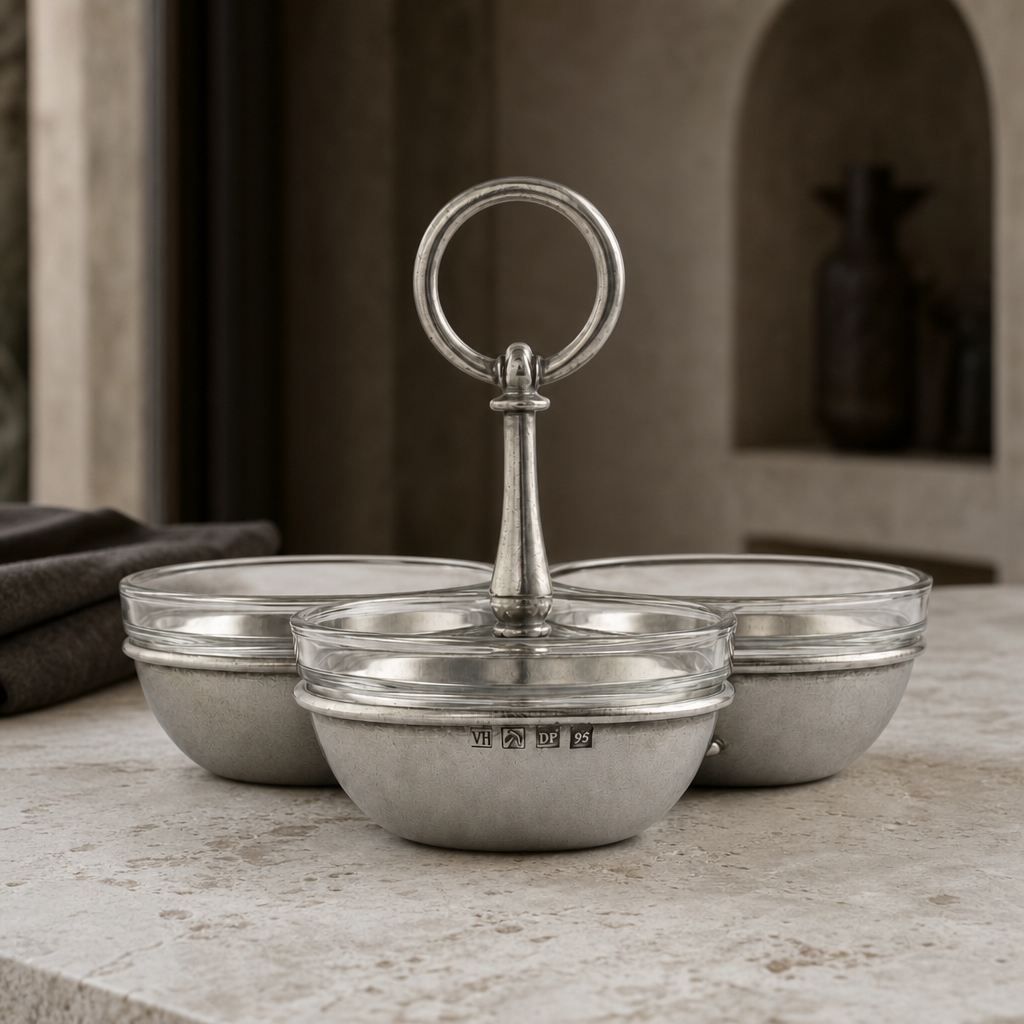 Pewter Condiment Trio 2