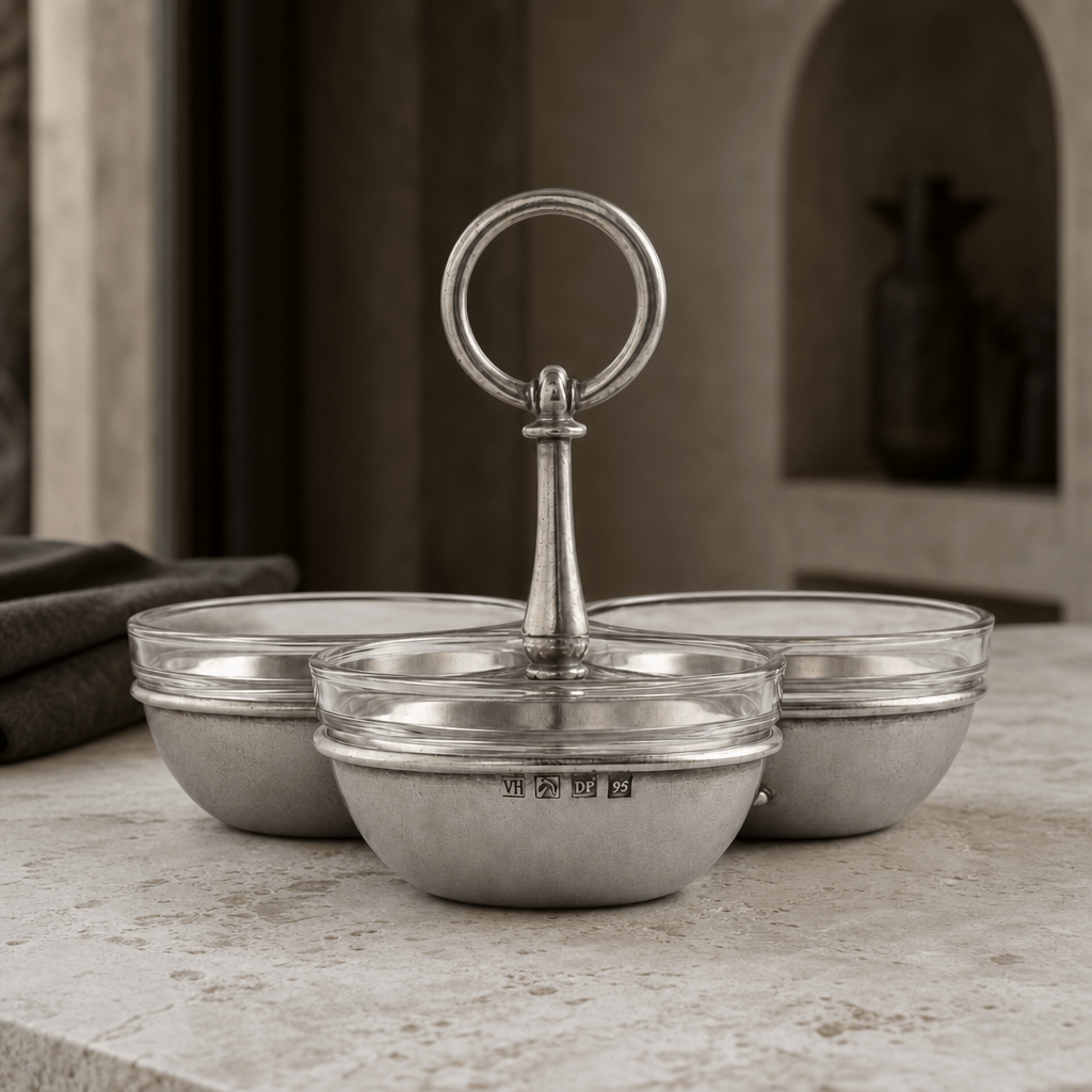 Pewter Condiment Trio 2