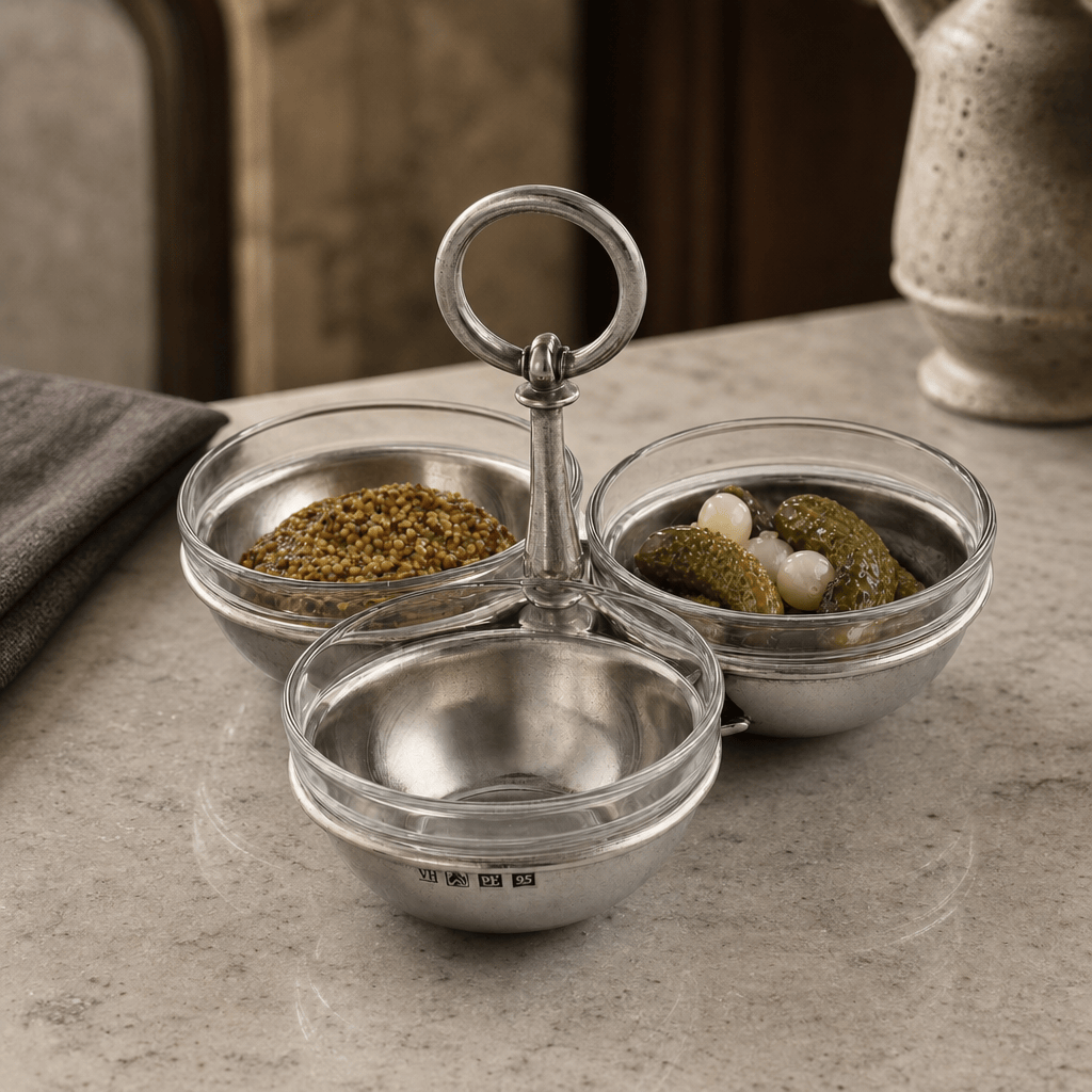 Pewter Condiment Trio 3