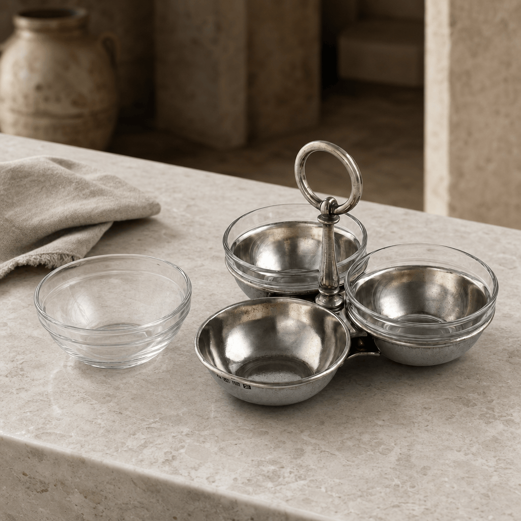 Pewter Condiment Trio 4