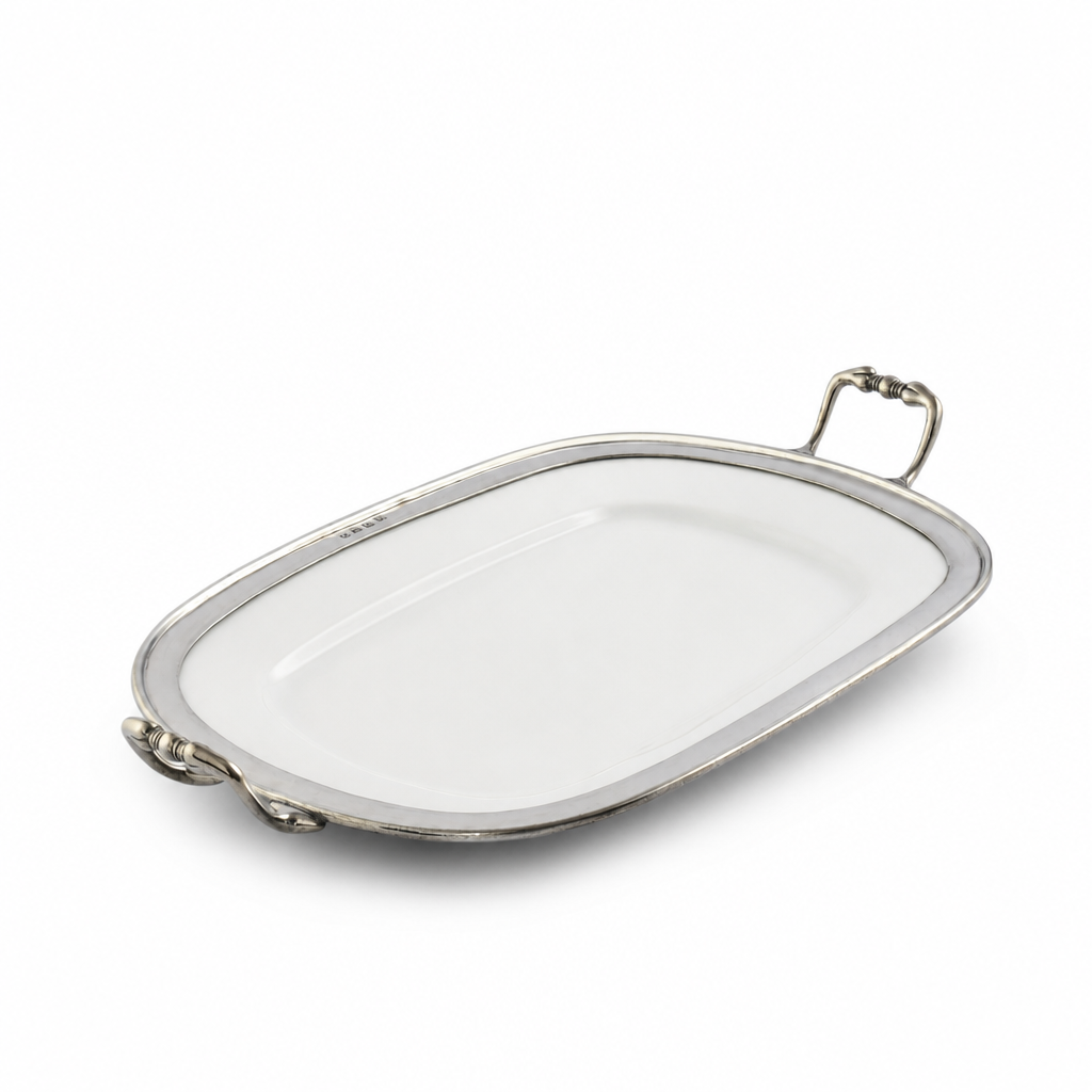 Rectangle Tray Porcelain with Handles 1