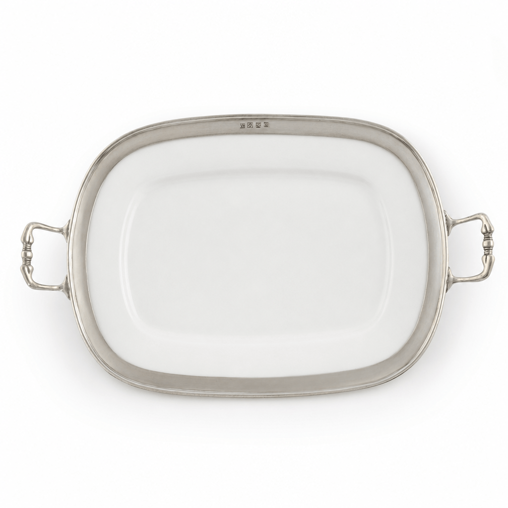 Rectangle Tray Porcelain with Handles 10