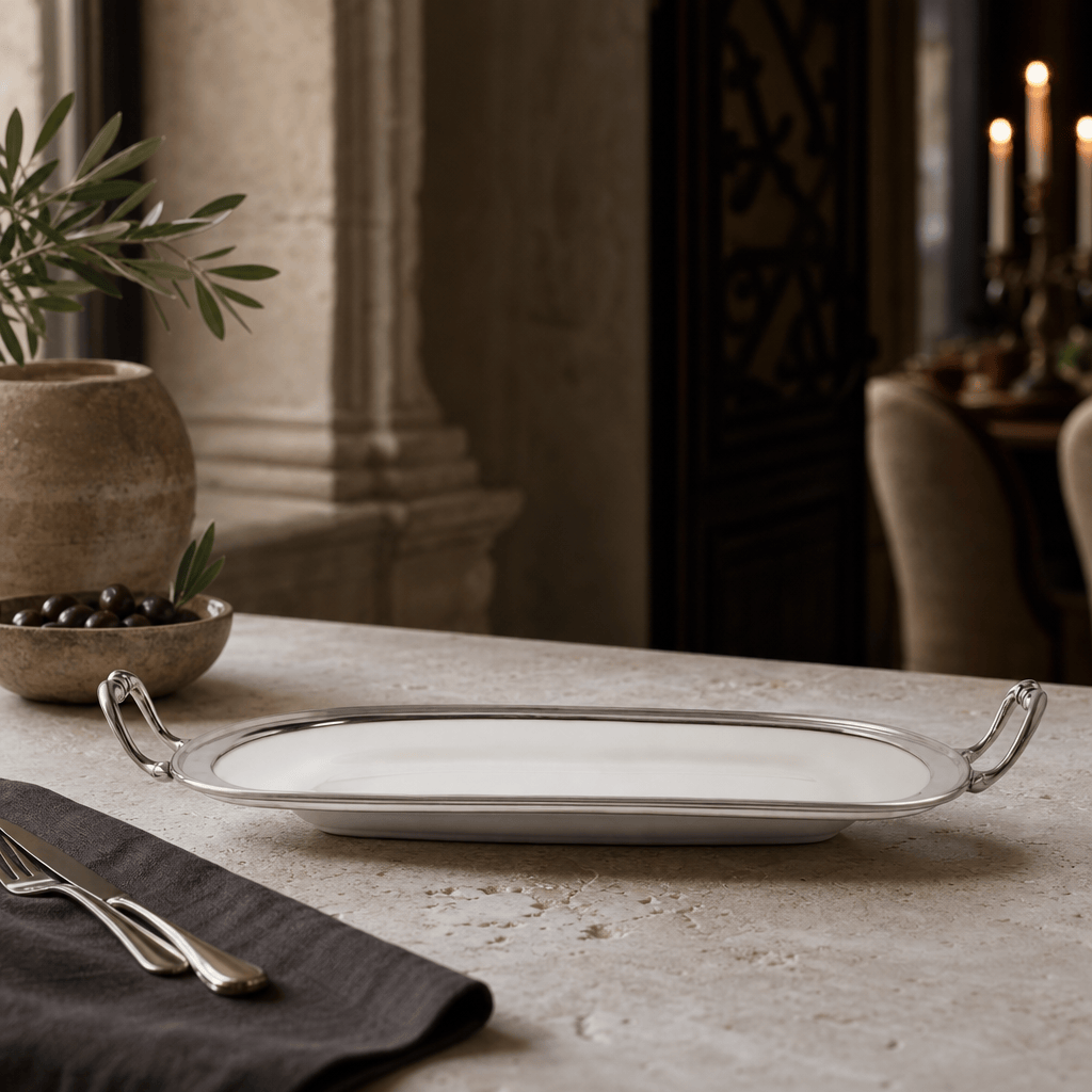 Rectangle Tray Porcelain with Handles 9