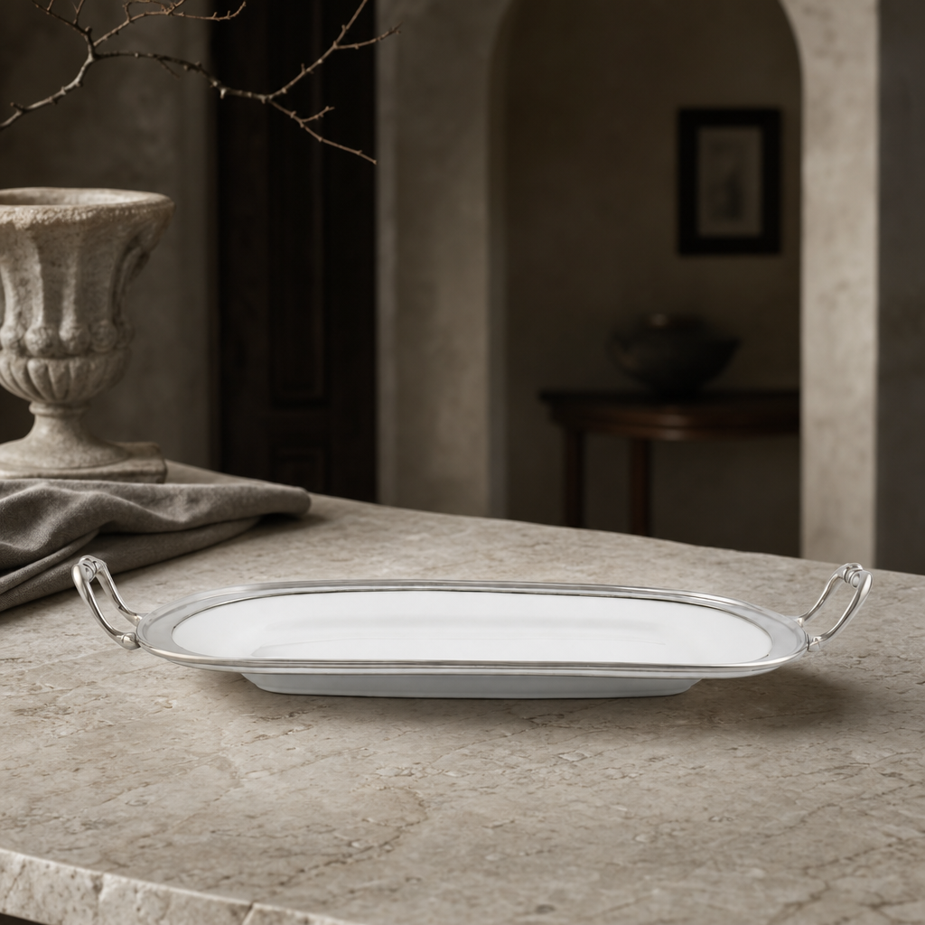 Rectangle Tray Porcelain with Handles 5