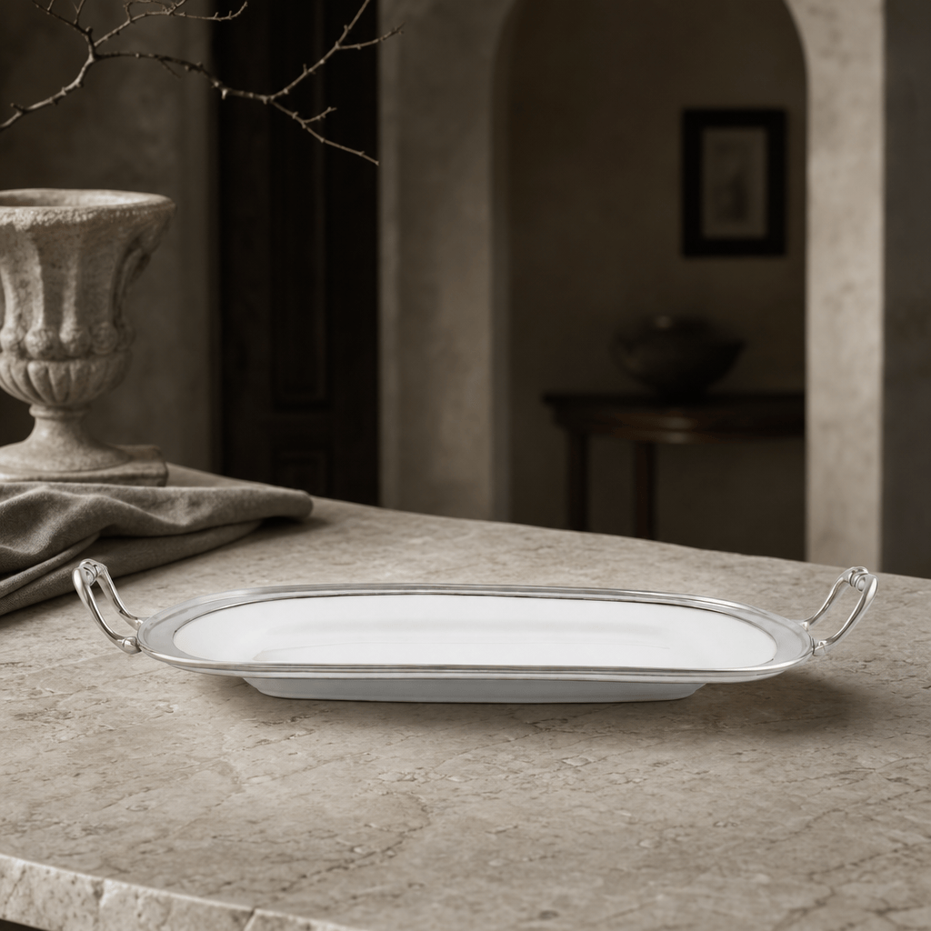 Rectangle Tray Porcelain with Handles 5
