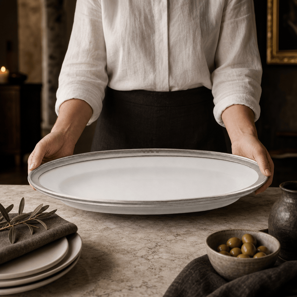 Oval Serving Platter Porcelain Large 7