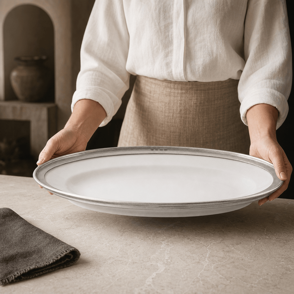 Oval Serving Platter Porcelain Large 3