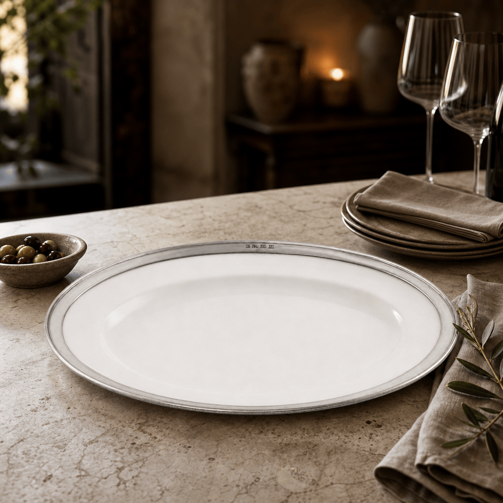 Oval Serving Platter Porcelain Large 8
