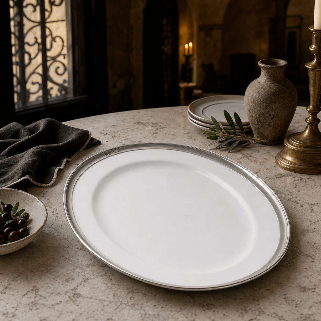 Oval Serving Platter Porcelain Large 9