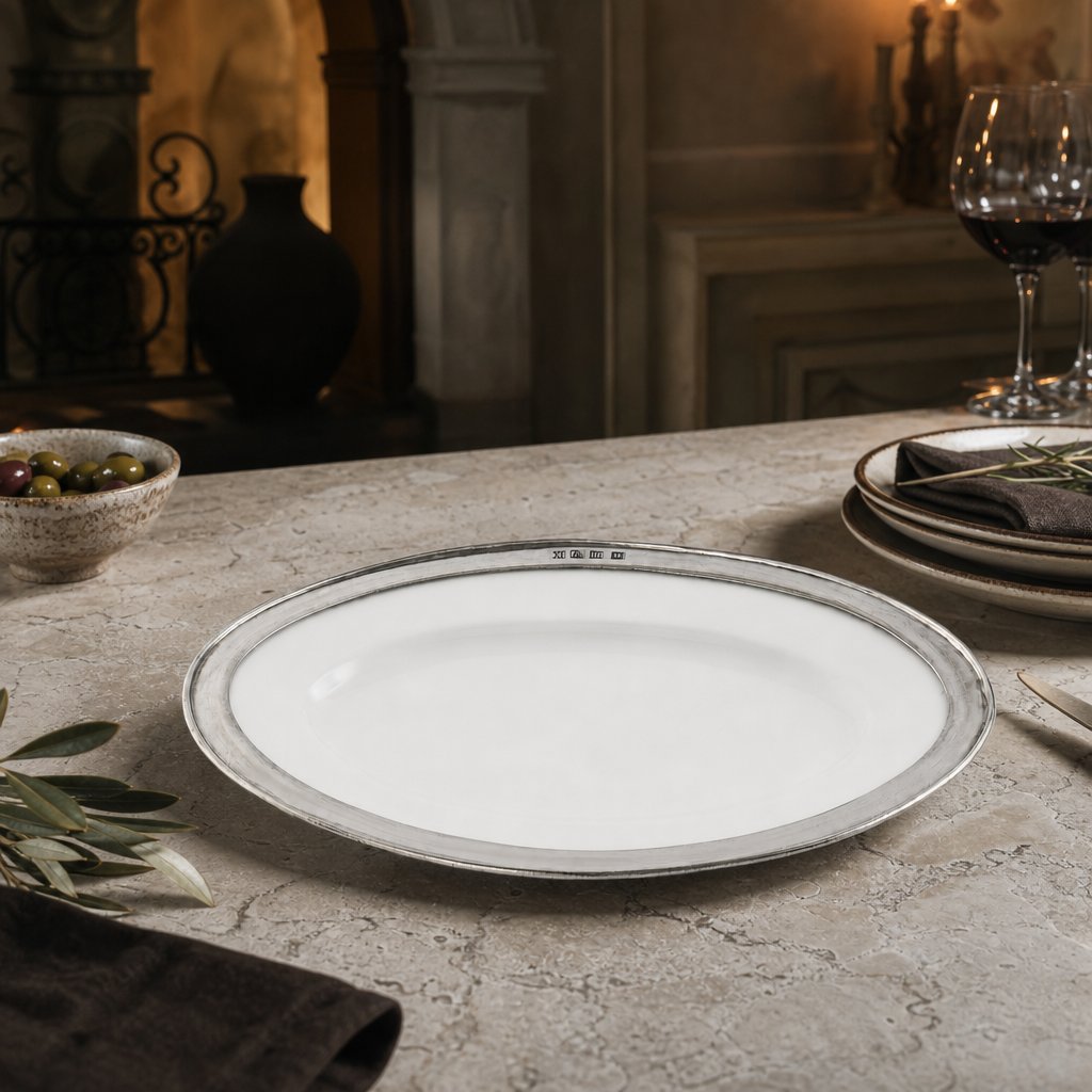 Oval Serving Platter Porcelain Small 9