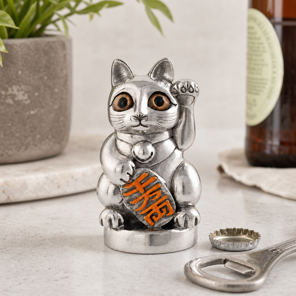 Lucky Cat Pewter Bottle Opener 2