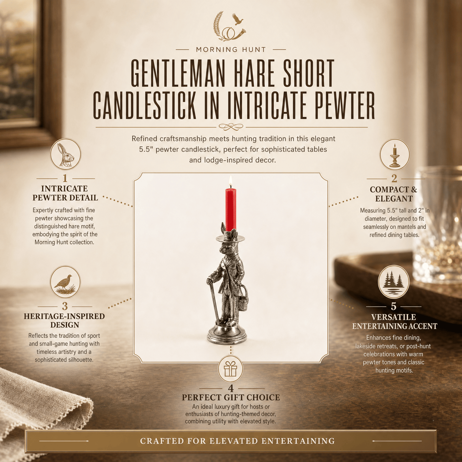 Gentleman Hare Short Candlestick 11