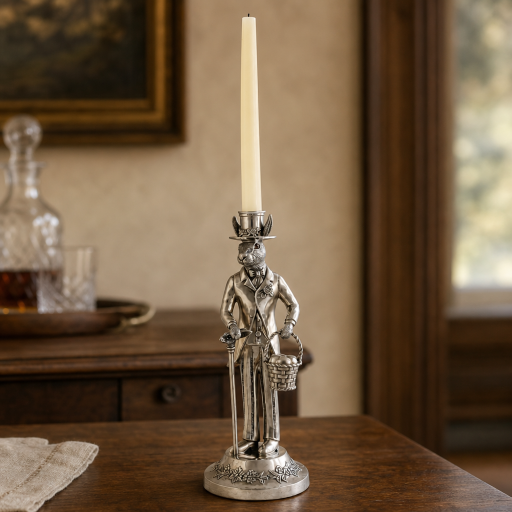 Gentleman Hare Tall Candlestick 4