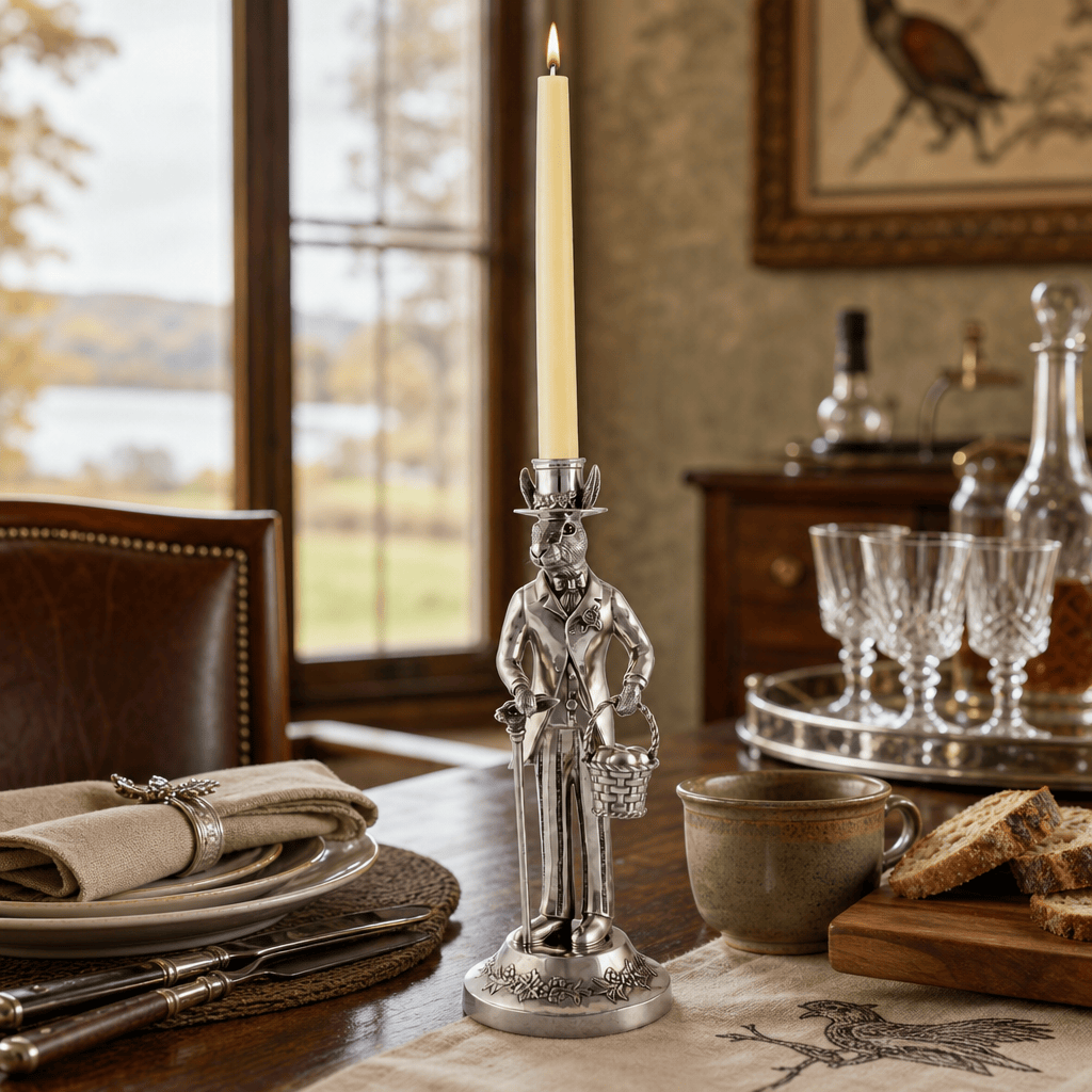 Gentleman Hare Tall Candlestick 8