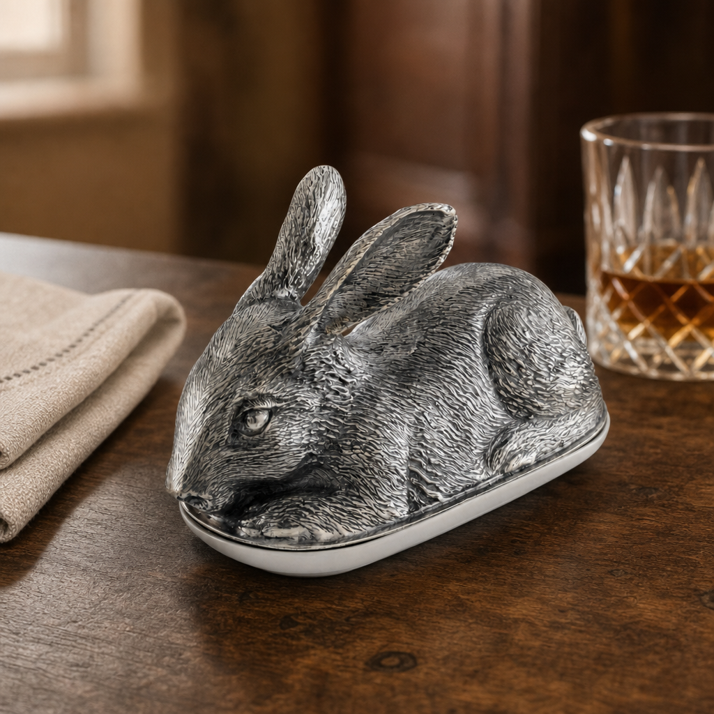 Pewter Rabbit Butter Dish 3
