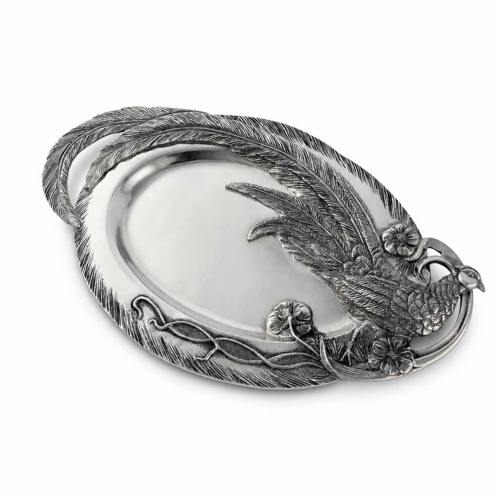 Pheasant Feather Oblong Tray 10