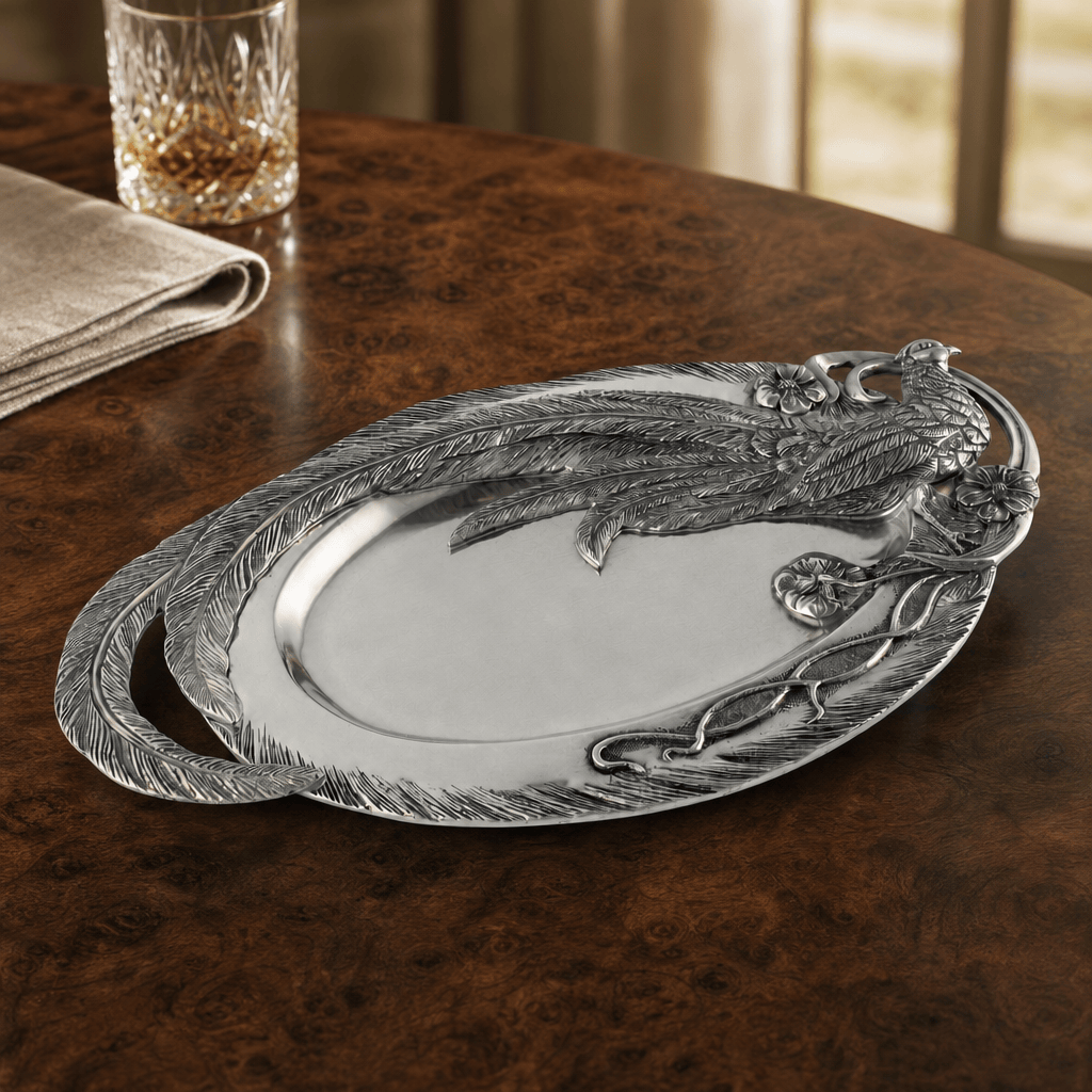 Pheasant Feather Oblong Tray 4