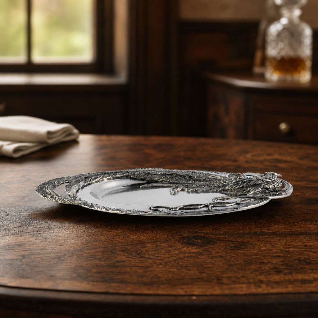 Pheasant Feather Oblong Tray 5