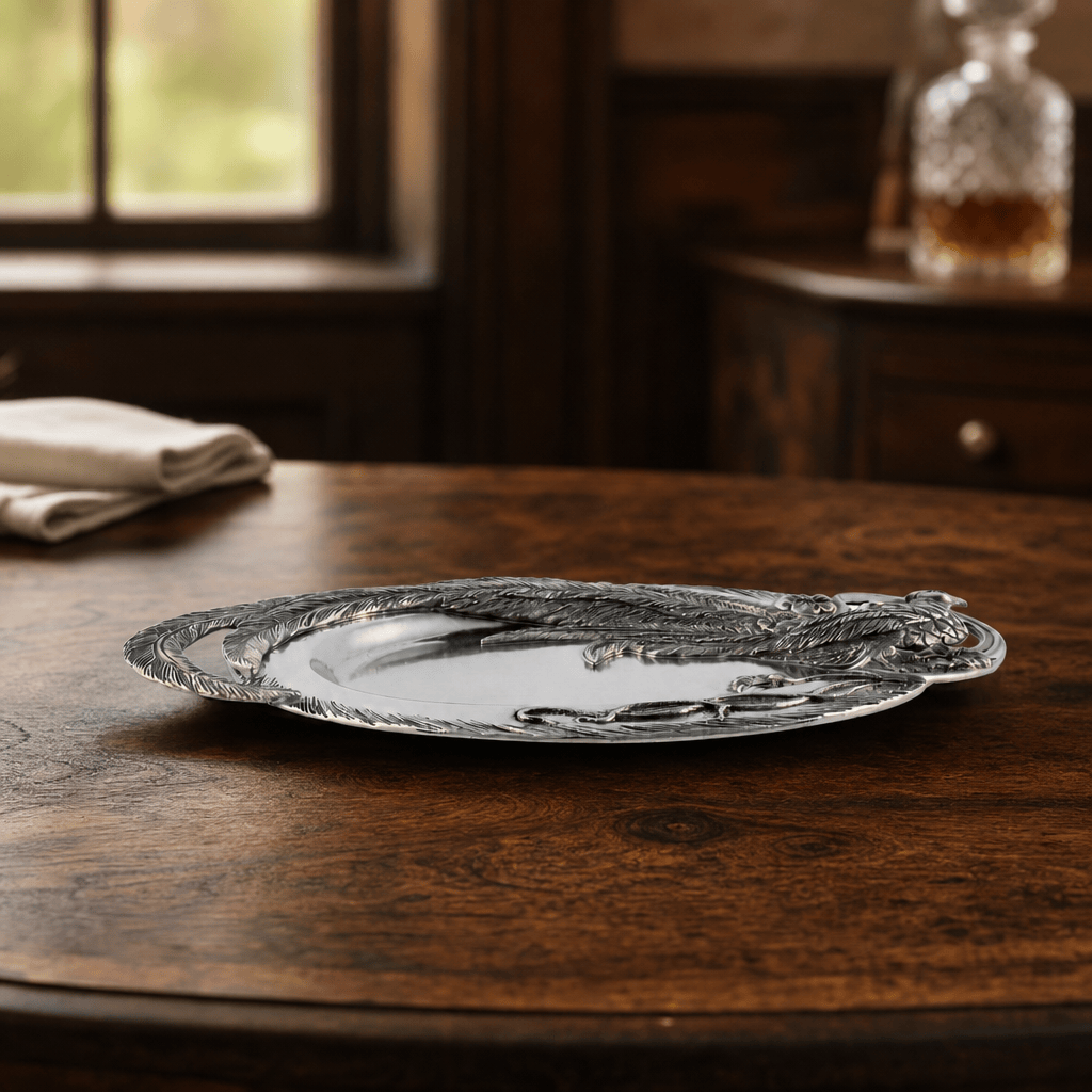 Pheasant Feather Oblong Tray 5