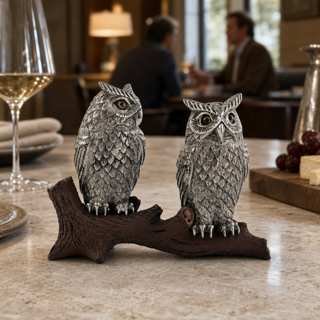 Owl on Log Salt and Pepper Shaker 6