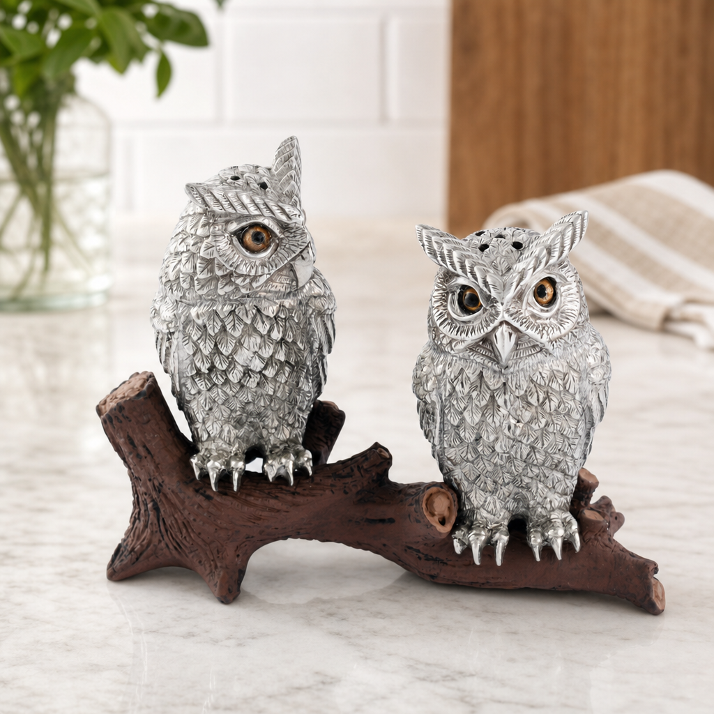 Owl on Log Salt and Pepper Shaker 2