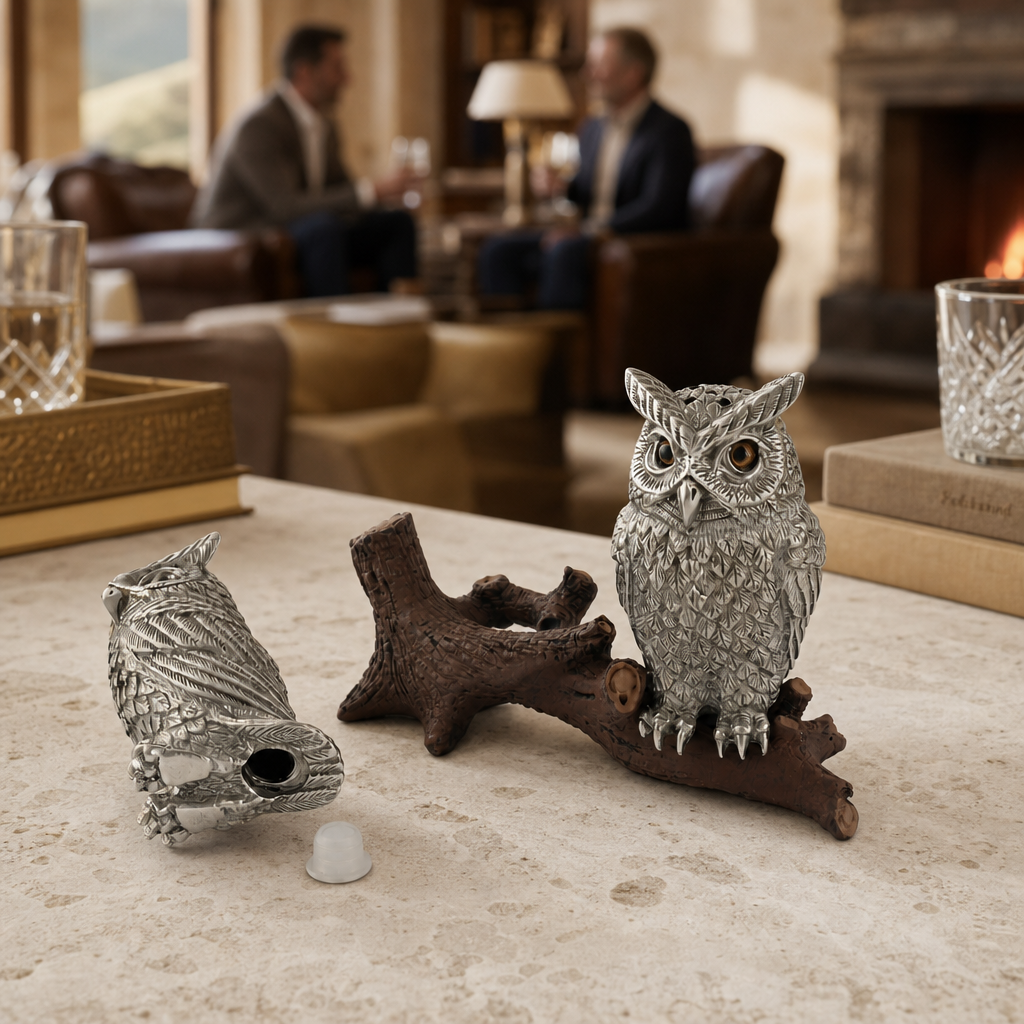 Owl on Log Salt and Pepper Shaker 9