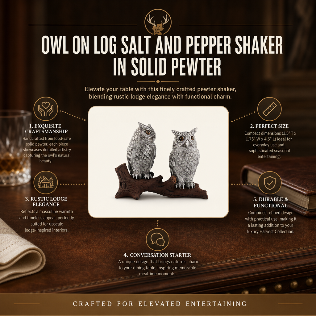 Owl on Log Salt and Pepper Shaker 11